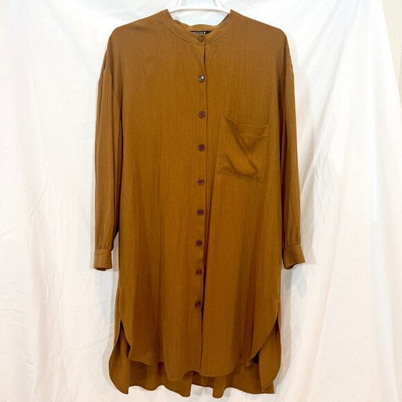 Zara Simple Brown Shirt Dress S/M - Picture 1 of 6